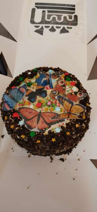 Фотография покупателя товара Вафельные картинки съедобные «Лучшей» для капкейков, торта KONFINETTA, 1 лист А5 - Фото 4
