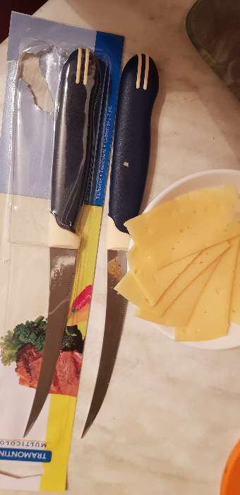Фотография покупателя товара Набор кухонных ножей для помидоров TRAMONTINA Multicolor, 2 шт, лезвие 12,7 см