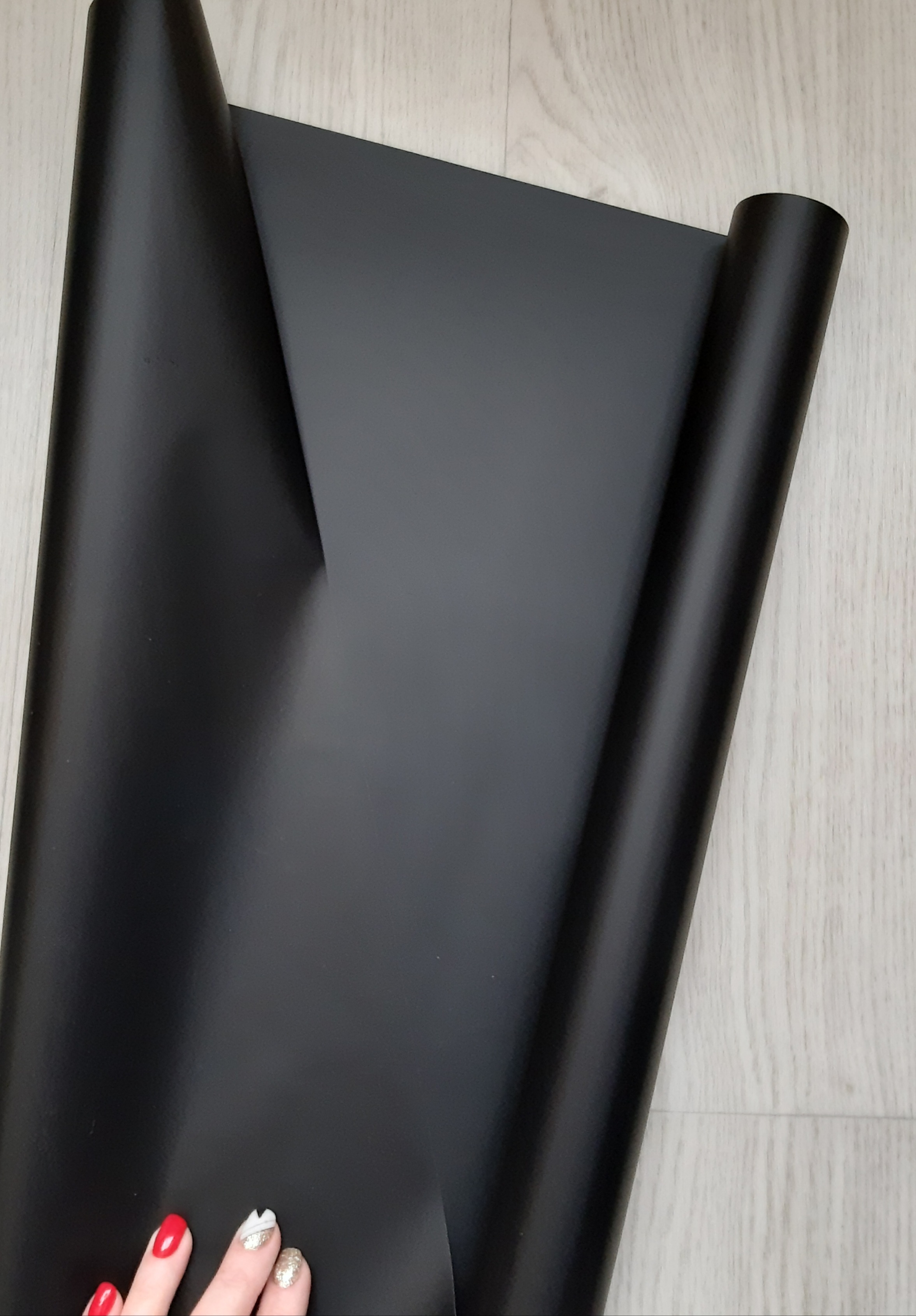 Фотография покупателя товара Пленка перламутровая, двусторонняя, чёрный, 0,5 х 10 м - Фото 7