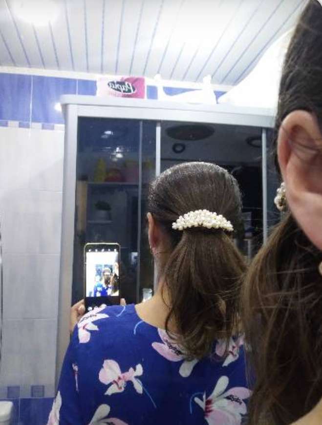 Фотография покупателя товара Заколка-автомат для волос "Жемчужный рай" 9,5 см