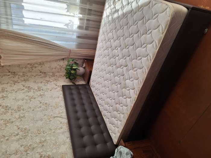 Фотография покупателя товара Кровать «Ла Скала» без ПМ, 140×200 см, экокожа, цвет горький шоколад - Фото 1