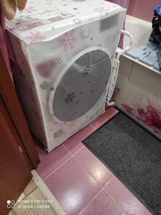 Фотография покупателя товара Чехол для стиральной машины с горизонтальной загрузкой Доляна, 58×62×85 см, ЭВА, цвет МИКС