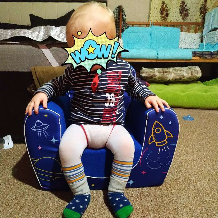 Фотография покупателя товара Мягкая игрушка-кресло Super Boy, цвет синий - Фото 8