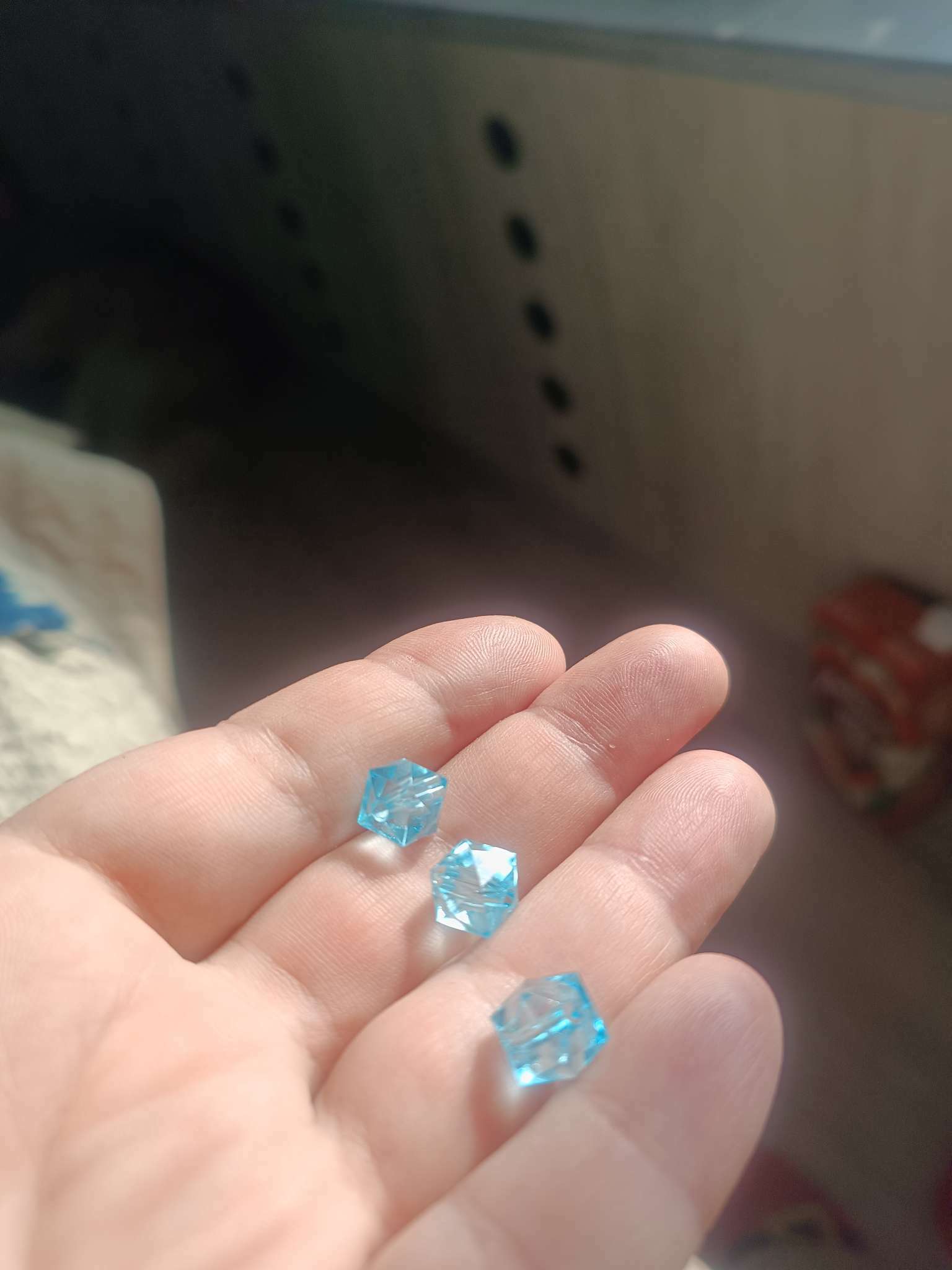 Фотография покупателя товара Бусины пластик "Кристалл многогранник. Ночная синь" прозрачный набор 20 гр 1х1х1 см - Фото 12