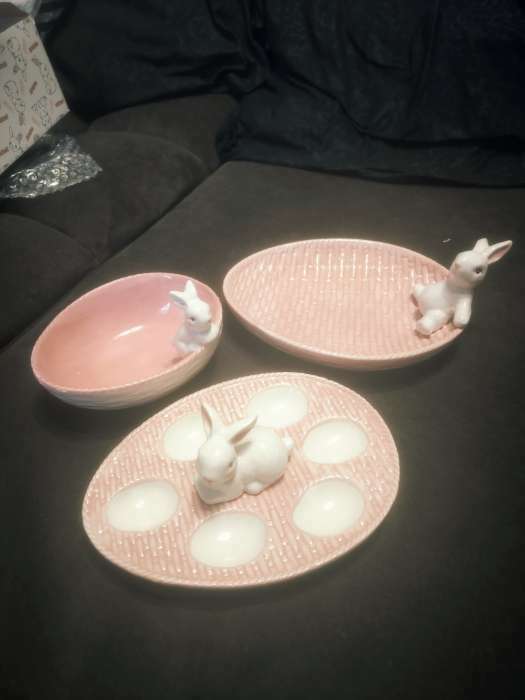 Фотография покупателя товара Салатник Доляна «Зайка», 430 мл, 18×14×11 см, голубой - Фото 3