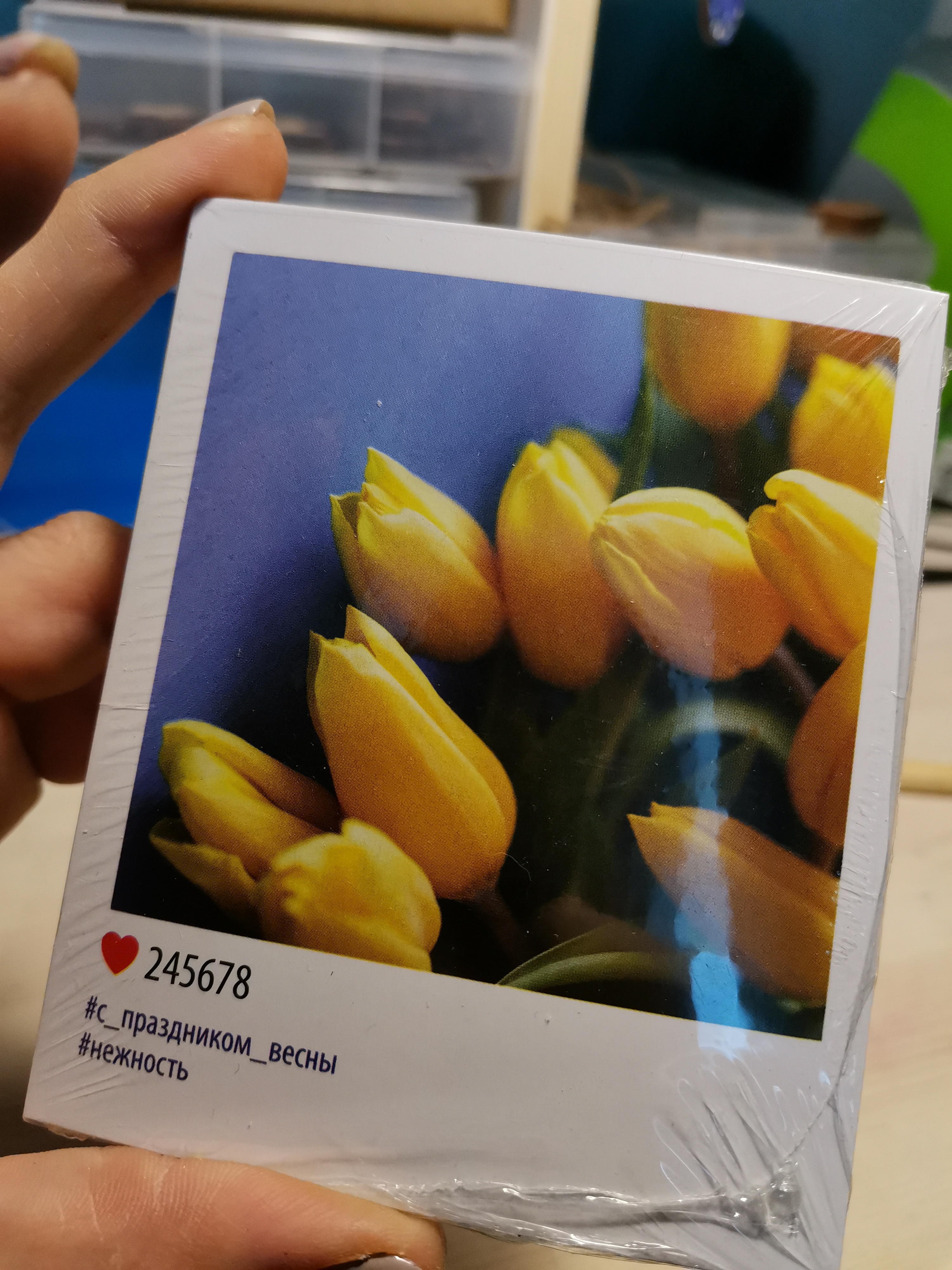 Фотография покупателя товара Мини‒открытка «С 8 марта», жёлтые тюльпаны, 9 × 11 см - Фото 3