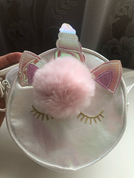 Фотография покупателя товара Сумка детская для девочки «Волшебный единорог», белая - Фото 2