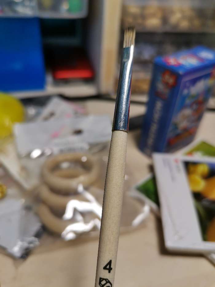 Фотография покупателя товара Кисть Синтетика Плоская № 4 (ширина обоймы 4 мм; длина волоса 8 мм), деревянная ручка, Calligrata - Фото 4