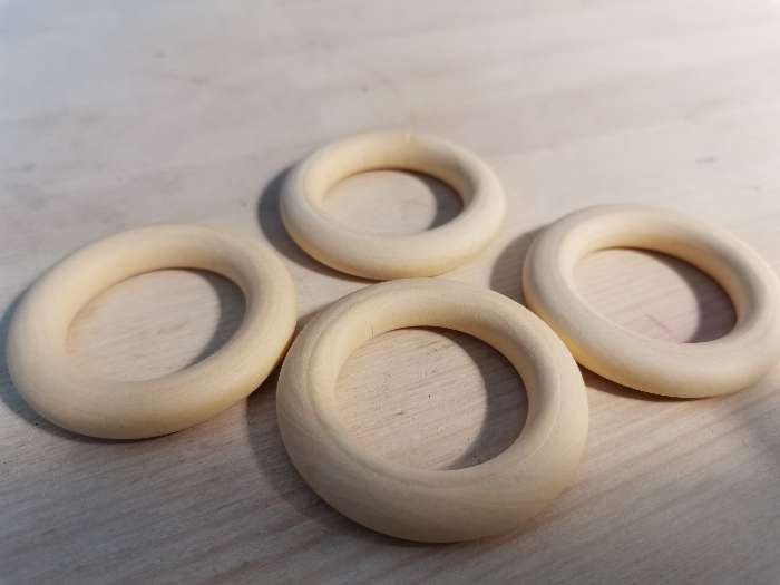 Фотография покупателя товара Кольца деревянные d=40 мм (набор 4 шт) без покрытия - Фото 2