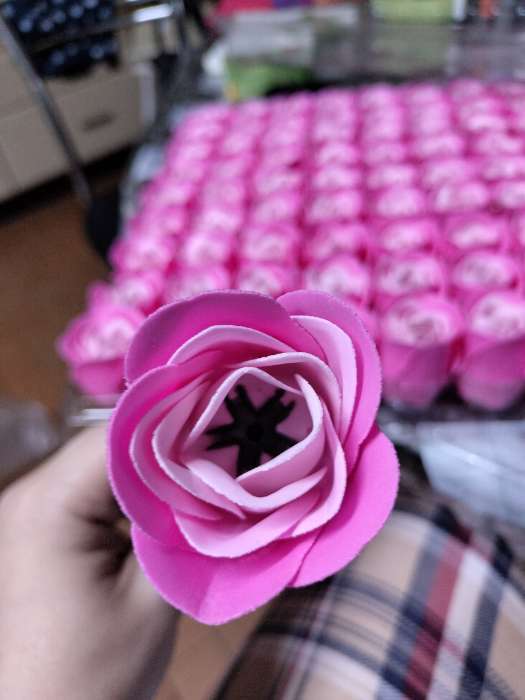 Фотография покупателя товара Розы мыльные, бело-розовые, набор, 81 шт