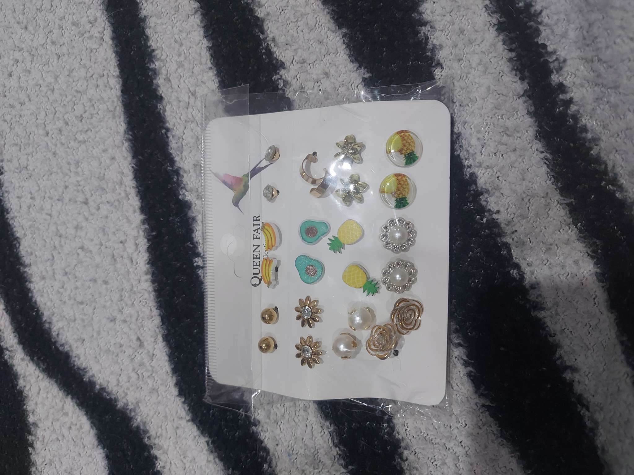 Фотография покупателя товара Серьги пусеты 12 пар «Вкусняшки» тропика, цветные в золоте - Фото 2