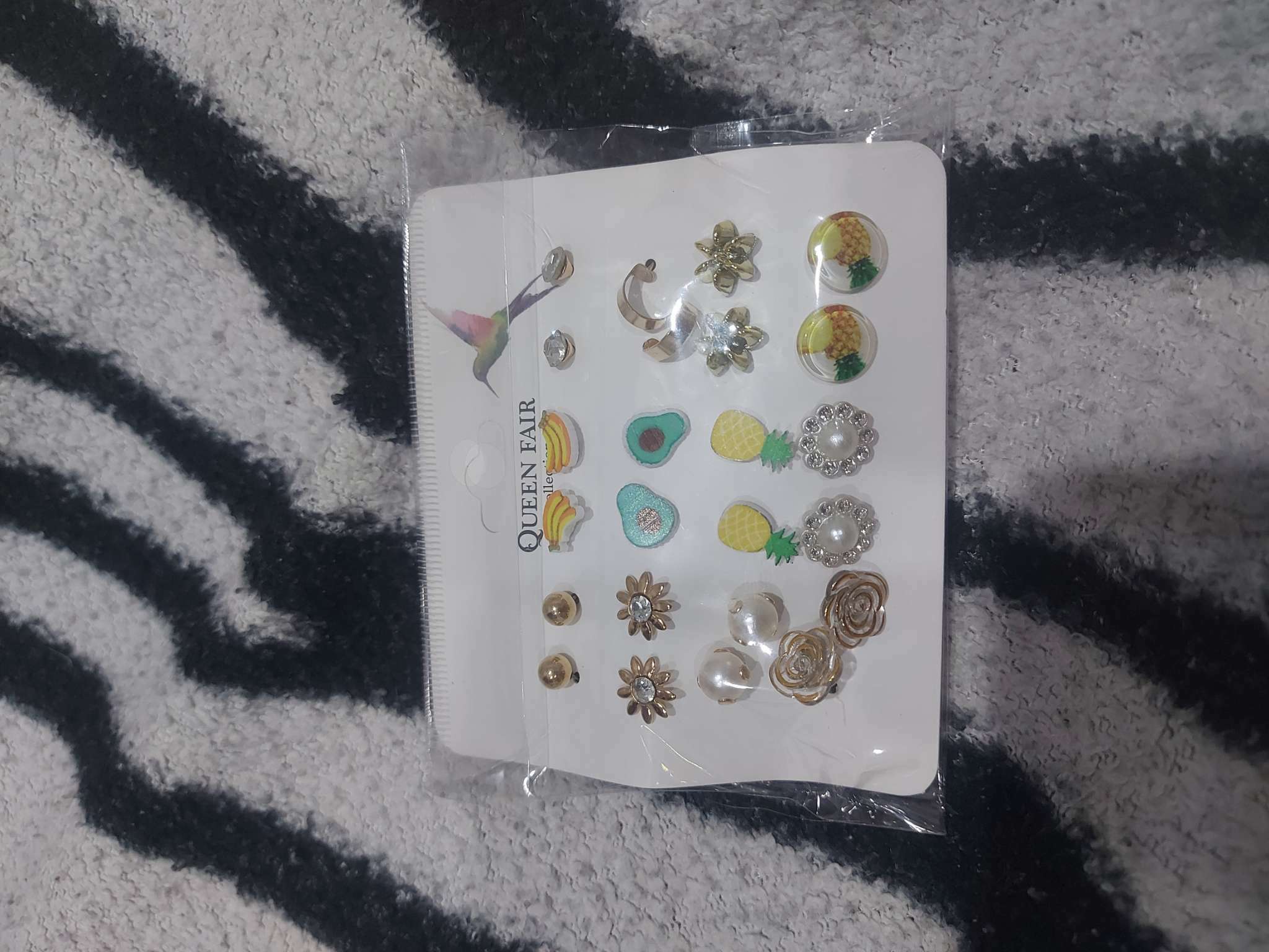 Фотография покупателя товара Серьги пусеты 12 пар «Вкусняшки» тропика, цветные в золоте - Фото 1