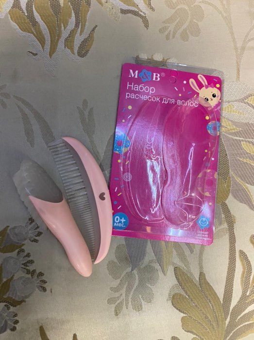 Фотография покупателя товара Набор для ухода за волосами «Зайка Полли», расческа и щетка, цвет розовый - Фото 1