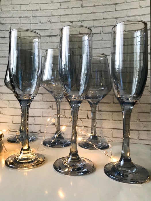 Фотография покупателя товара Бокал стеклянный для шампанского «Кьянти», 170 мл, цвет синий - Фото 1