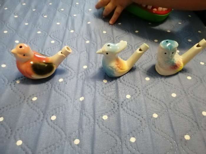 Фотография покупателя товара Детская музыкальная игрушка «Свистулька керамическая. Птичка - синичка» - Фото 16