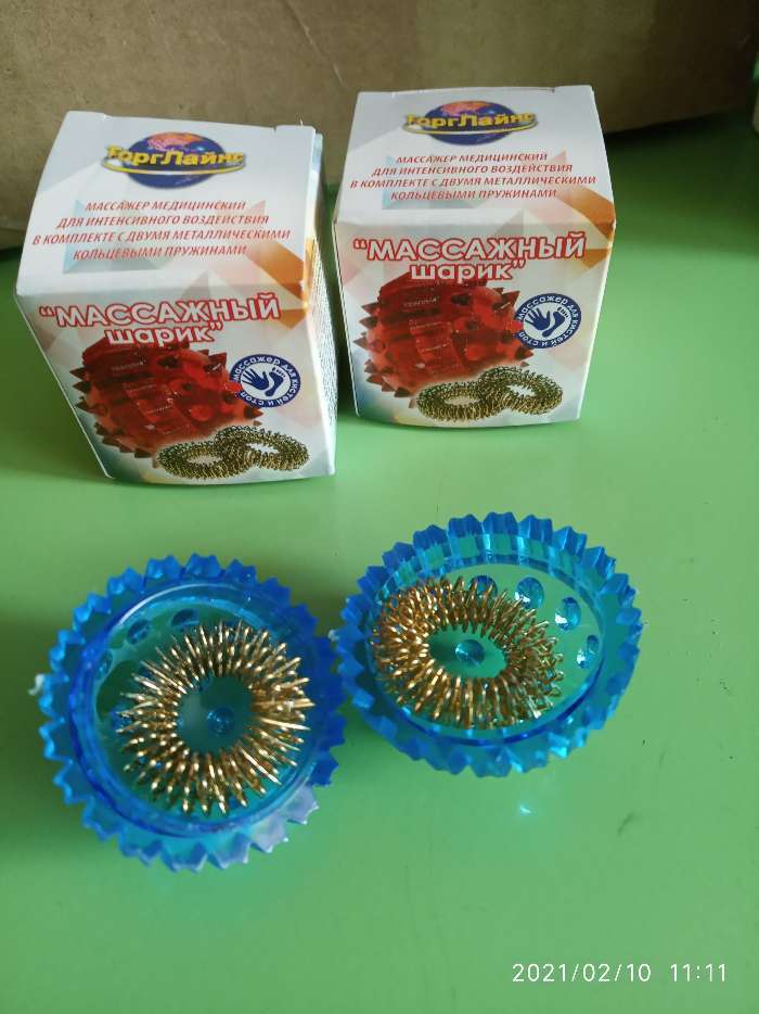 Фотография покупателя товара Массажёр «Су-джок», d = 3,5 см, с 2 кольцами, цвет синий - Фото 33