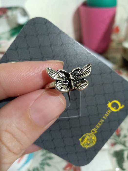 Фотография покупателя товара Кольцо «Настроение» бабочка, цвет серебро, безразмерное - Фото 1