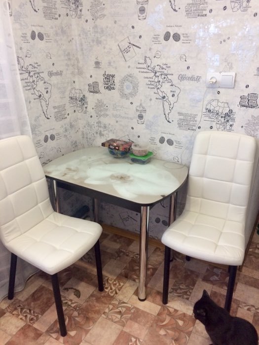 Фотография покупателя товара Стул для кухни «Клик Мебель. Квадро», искусственная кожа, цвет чёрный/AERO венге - Фото 23