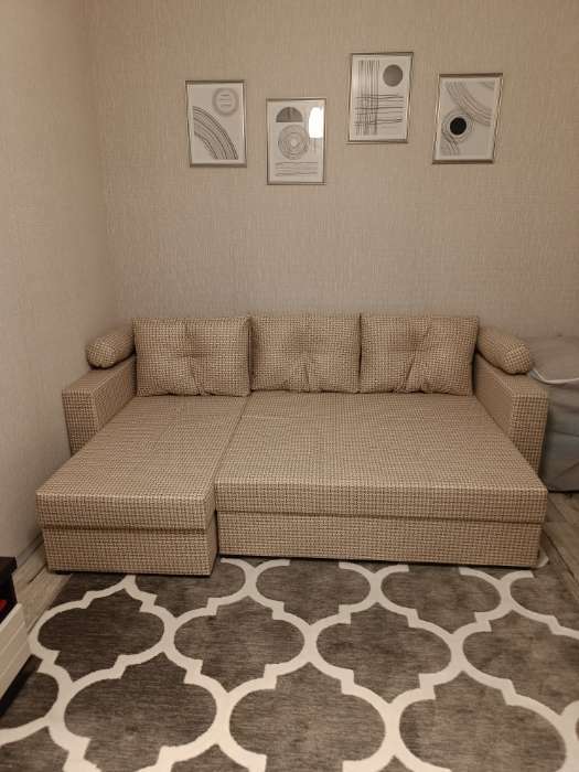 Фотография покупателя товара Угловой диван «Верона Лайт», еврокнижка, левый угол, велюр, цвет серый - Фото 5