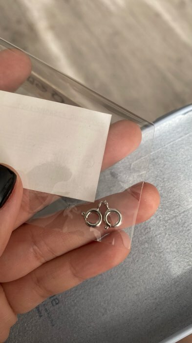 Фотография покупателя товара Замок - карабин посеребрение, (набор 2 шт.) 9×6 мм, кольцо - Фото 1