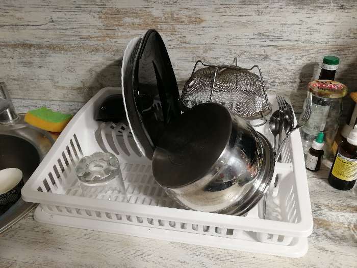 Фотография покупателя товара Сушилка для посуды «Степ», 46×36×10 см, цвет МИКС