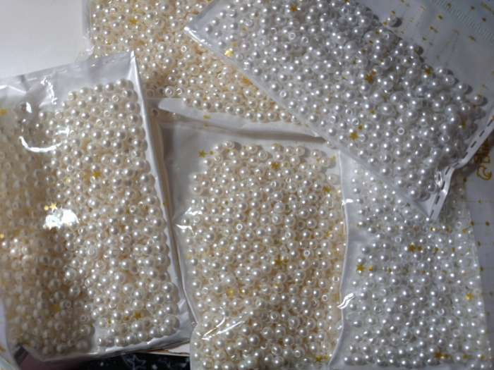 Фотография покупателя товара Бусины для творчества "Жемчуг" набор белый d=0,4 см 20 гр