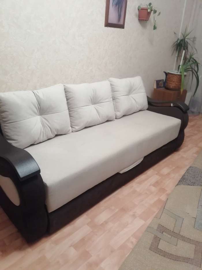 Фотография покупателя товара Прямой диван «Меркурий еврокнижка», еврокнижка, микровельвет, цвет фиолетовый / чёрный - Фото 13