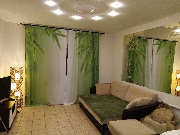 Фотография покупателя товара Комплект штор «Листья бамбука», размер 145 х 260 см, 2 шт., габардин