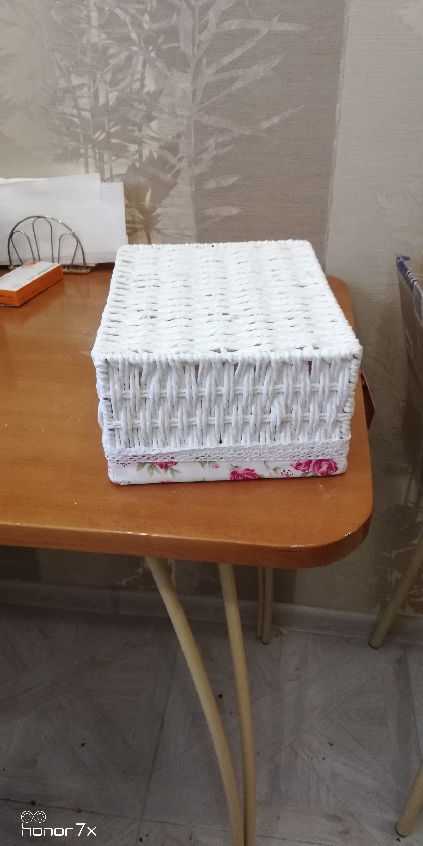 Фотография покупателя товара Корзина для хранения плетёная ручной работы Доляна «Лето», 26×20×11 см, цвет белый
