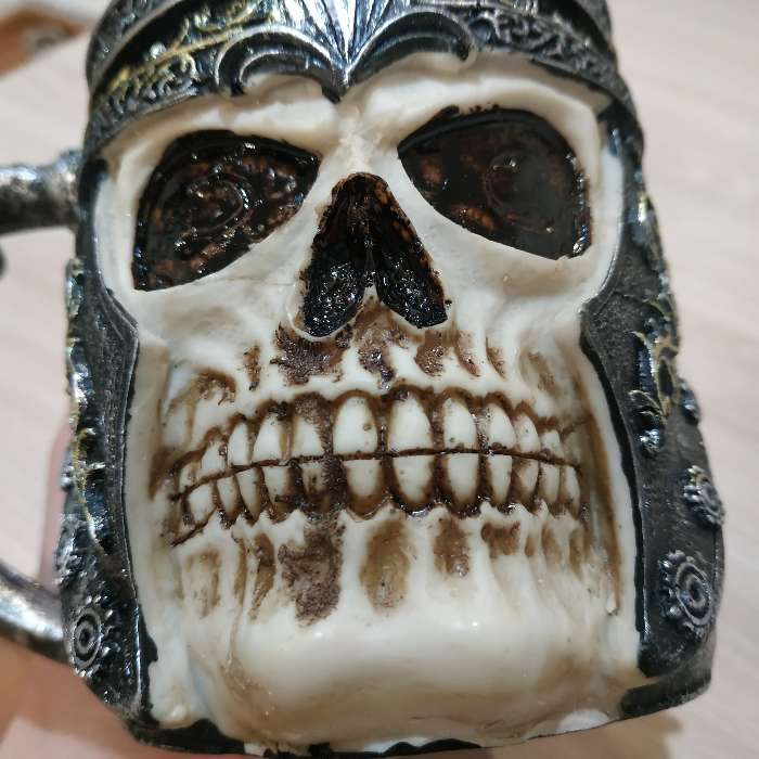 Фотография покупателя товара Кружка из нержавеющей стали «Череп. Хэллоуин», 400 мл, цвет серебряный - Фото 4