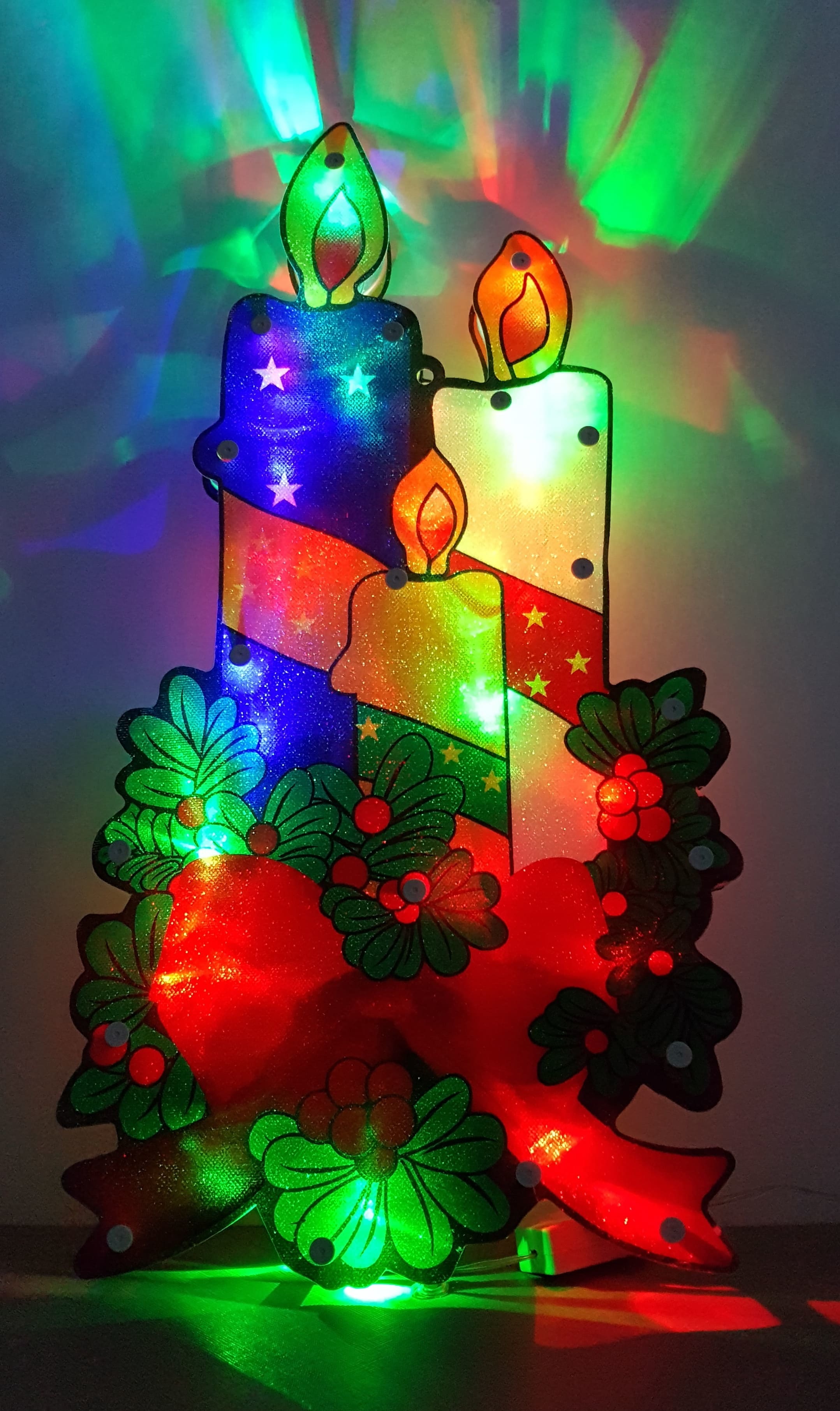 Фотография покупателя товара Светодиодная фигура «Свечи» 23 × 43 см, пластик, 220 В, свечение мульти (RG/RB)
