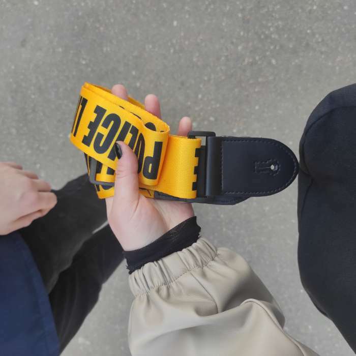 Фотография покупателя товара Ремень для гитары Police, 60-117 х 5 см, желтый - Фото 2