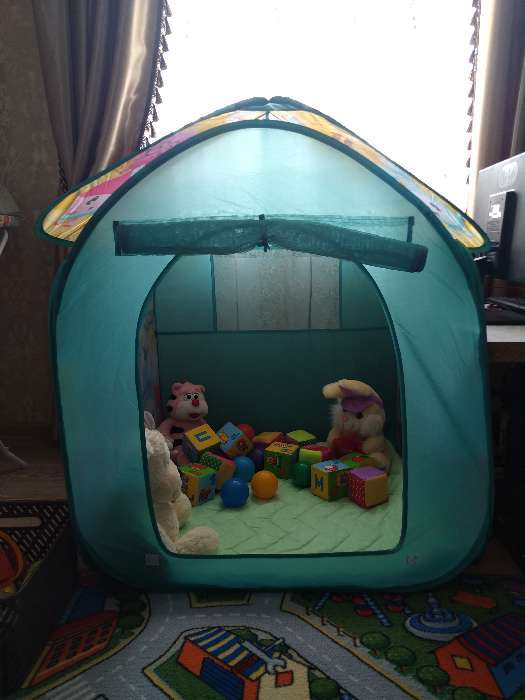 Фотография покупателя товара Игровая палатка «Малышарики», 83 х 80 х 105 см, в сумке - Фото 1