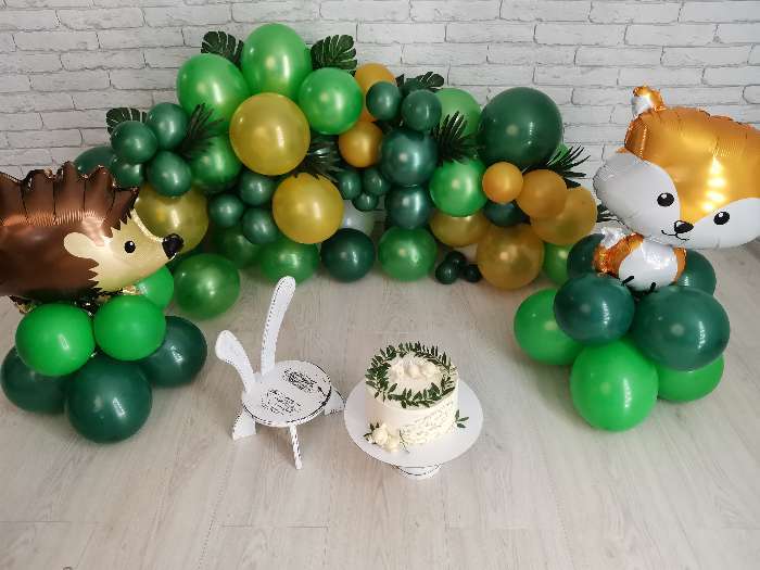 Фотография покупателя товара Гирлянда из воздушных шаров «Органик зелёный», длина 2 м, с листьями - Фото 4
