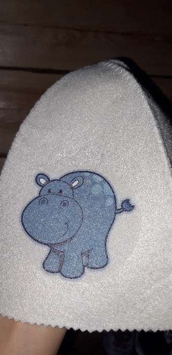 Фотография покупателя товара Шапка для бани с детской термопечатью "Бегемотик" - Фото 1