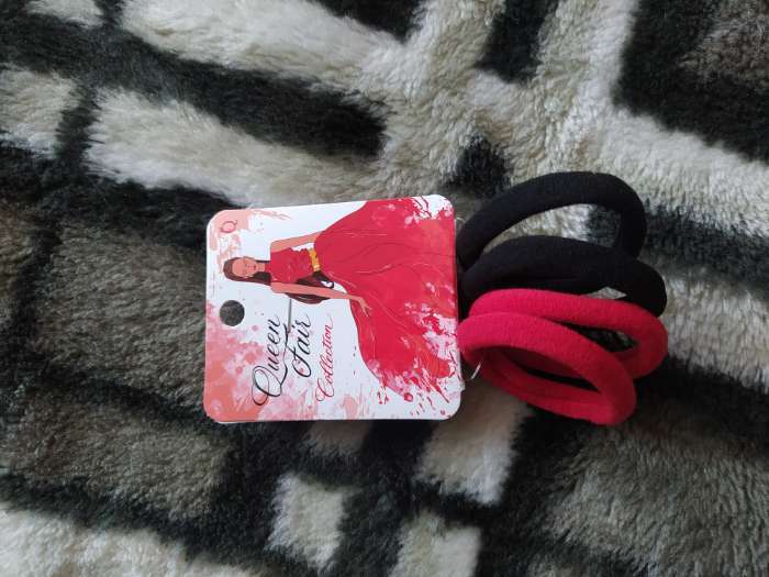 Фотография покупателя товара Резинка для волос "Амелия" (набор 4 шт) изысканность, 4 см, красный чёрный - Фото 1