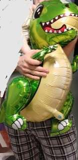 Фотография покупателя товара Шар фольгированный 30" «Маленький динозавр», ходячий, цвет зелёный