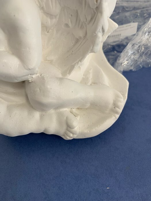 Фотография покупателя товара Фигурное кашпо для цветов «Ангел карапуз», 400 мл, 18×14×14 см, гипс, белое - Фото 9