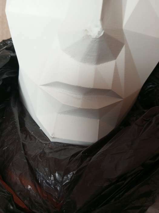 Фотография покупателя товара Кашпо полигональное «Голова», цвет белый, 18 × 20 см - Фото 1