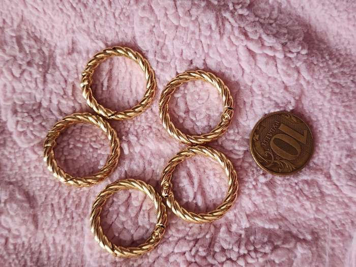 Фотография покупателя товара Кольцо-карабин, плетёное, d = 20/28, толщина - 4 мм, 5 шт., цвет серебряный - Фото 1
