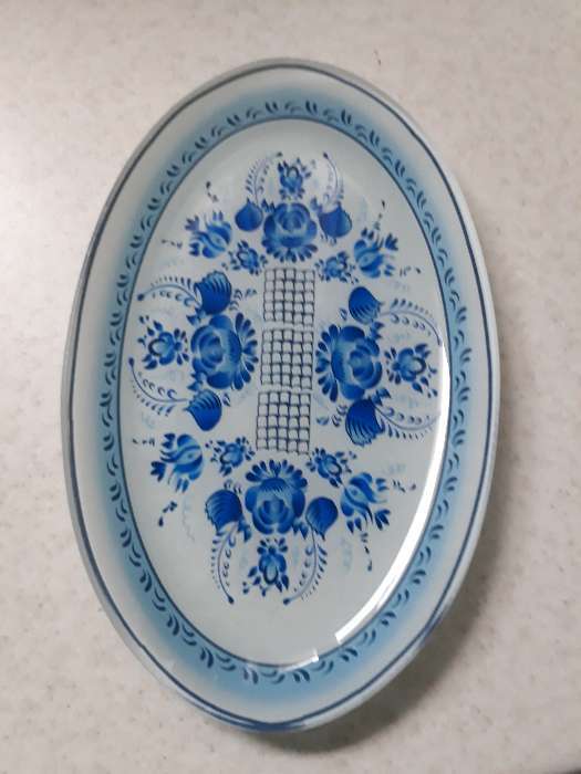 Фотография покупателя товара Блюдо стеклянное сервировочное овальное Доляна «Синева», 24,5×15 см, цвет голубой - Фото 2