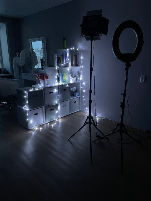 Фотография покупателя товара Гирлянда «Нить» 5 м, IP20, тёмная нить, 50 LED, 8 режимов, 220 В, свечение красное - Фото 30