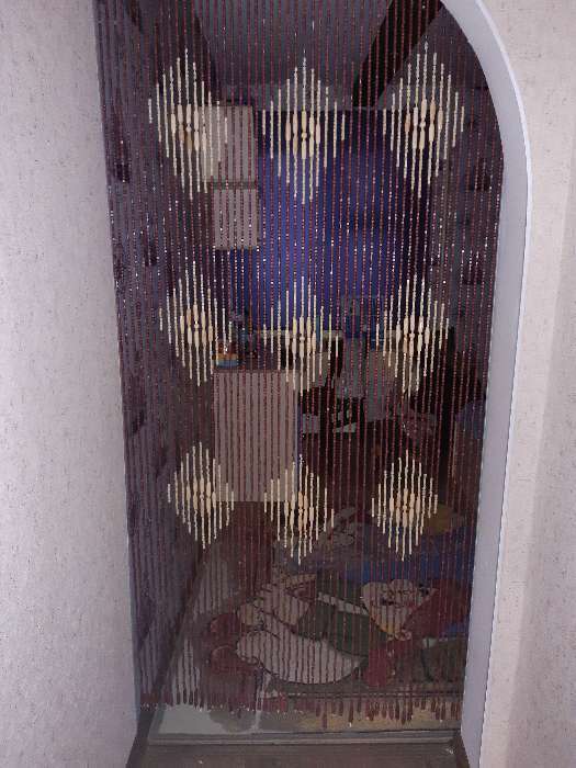 Фотография покупателя товара Занавеска декоративная деревянная, 90×190 см, 52 нити, цвет МИКС - Фото 2