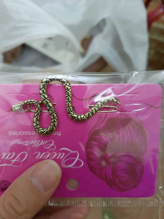 Фотография покупателя товара Зажим для волос "Змейка" 6 см, золото