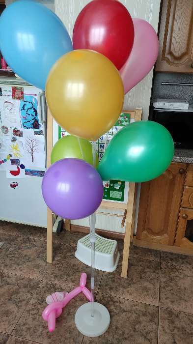Фотография покупателя товара Стойка для воздушных шаров с подставкой под воду/песок на 7 шаров, высота 130 см - Фото 48