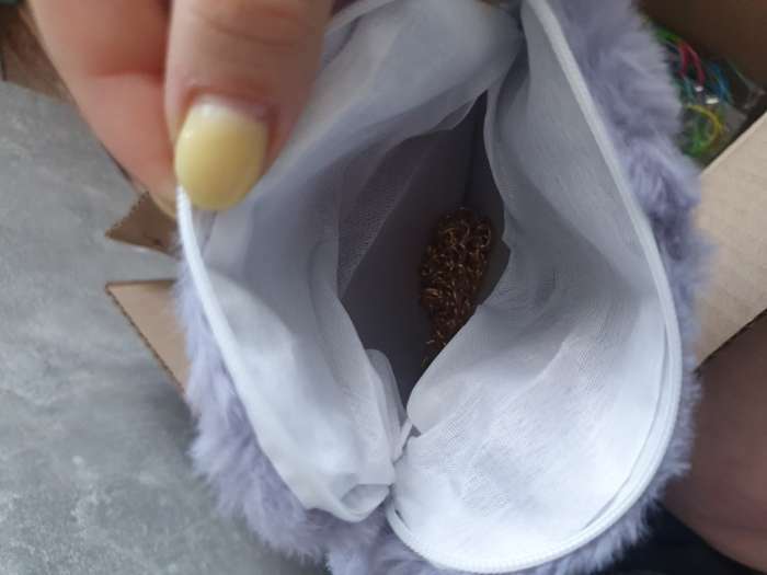 Фотография покупателя товара Сумка плюшевая «Лапка», цвет серый