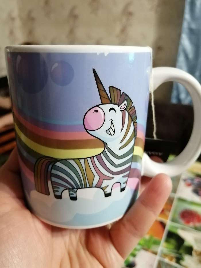 Фотография покупателя товара Кружка - хамелеон Доляна «Единорог», 350 мл, керамика, разноцветная - Фото 3