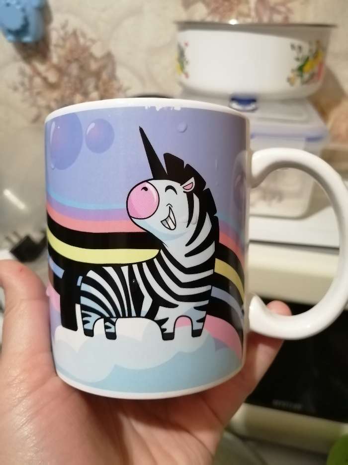 Фотография покупателя товара Кружка - хамелеон Доляна «Единорог», 350 мл, керамика, разноцветная - Фото 1