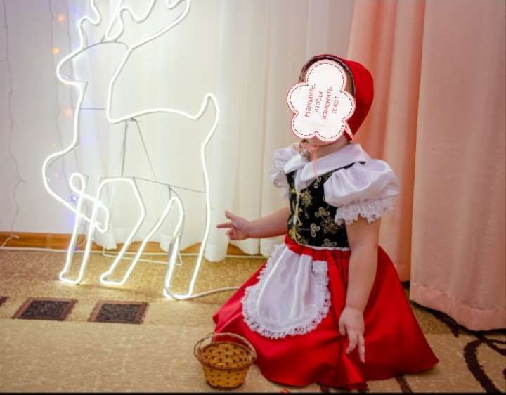 Фотография покупателя товара Карнавальный костюм «Красная Шапочка», текстиль, размер 38, рост 146 см - Фото 2