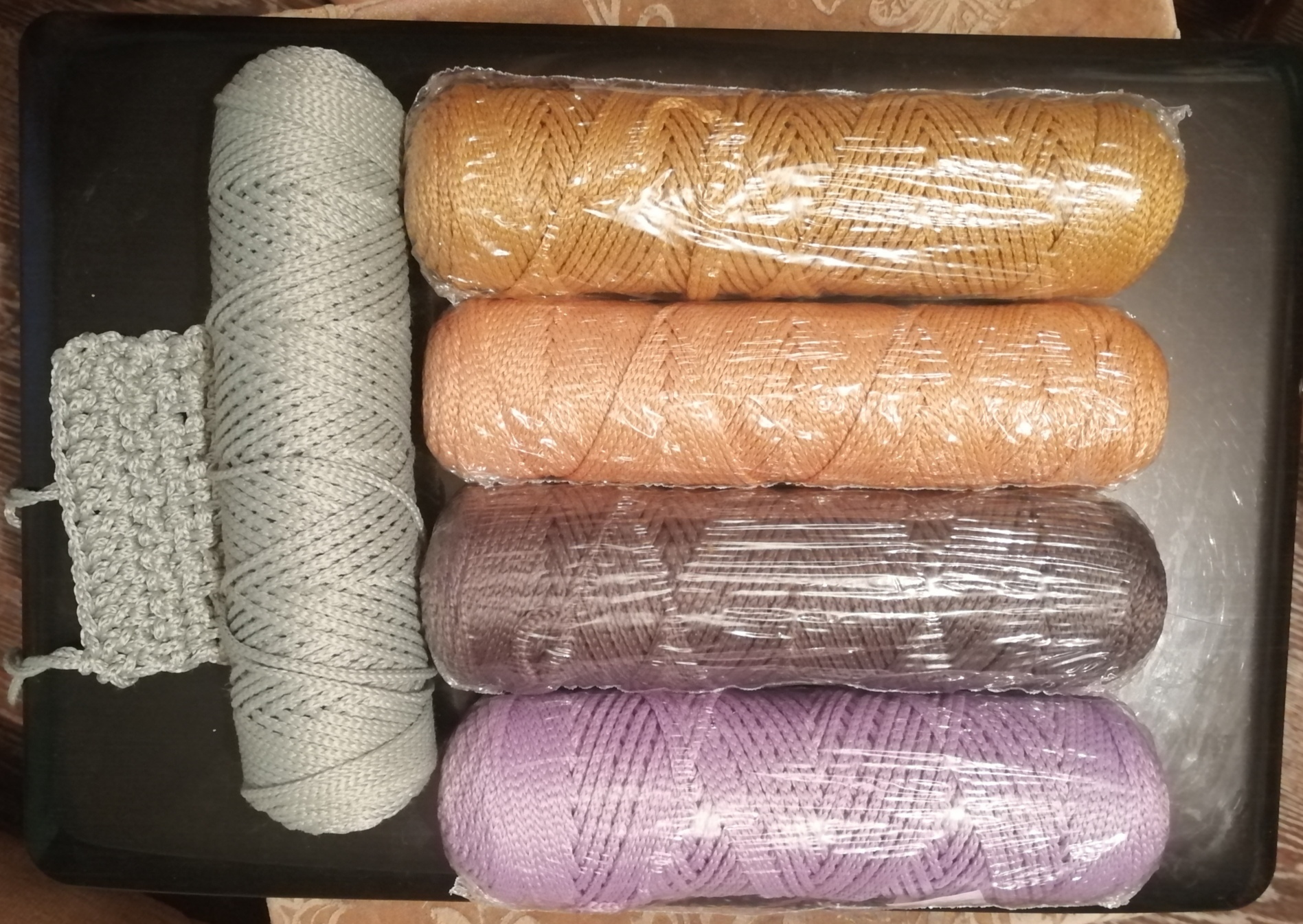 Фотография покупателя товара Шнур для вязания без сердечника 100% полиэфир, ширина 3мм 100м/210гр, (171 белый) - Фото 17